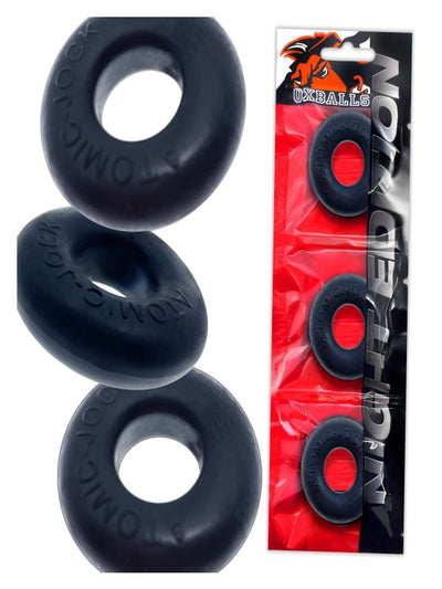 Oxballs Night Edition Ringer Cock Ring 3 Pack Black 1